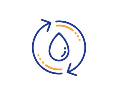 Su damla satırı simgesi. Temiz su geri dönüşüm işareti. 