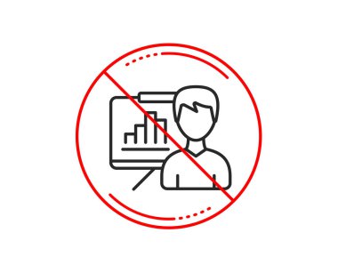 Hayır veya Dur işareti. Sunu kurulu satırı simgesi. 