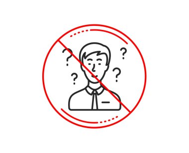 Hayır veya Dur işareti. Beyaz arka plan üzerinde izole soru işareti satırı simgesi