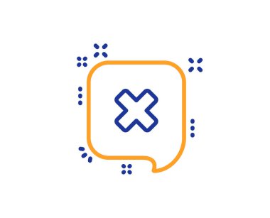 İleti satır simgesi reddetmek. Reddetme veya sohbet işareti kaldırma.