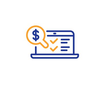 Online hesap satırı simgesi. Denetim işareti. 