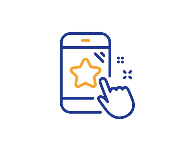 Star Rating Line Icon Feedback Phone Sign Customer Satisfaction Symbol — Stock Vector