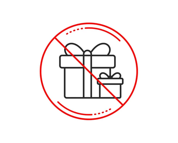 Stop Sign Gift Boxes Line Icon — Stock Vector