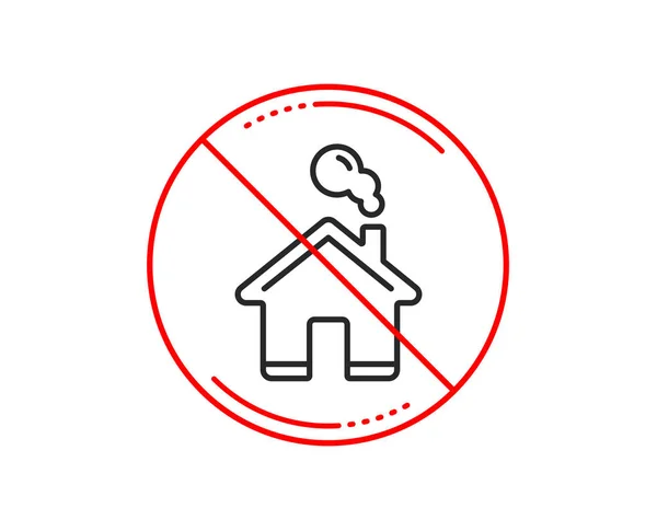 Stop Sign Home Line Icon House Sign — Stock Vector