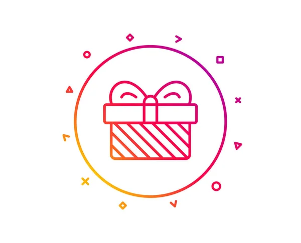 Geschenkbox Linie Symbol Weihnachten Oder Neujahr Geschenk Zeichen — Stockvektor