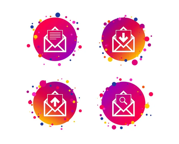 Mail Envelope Icons Find Message Document Symbol Post Office Letter — Stock Vector