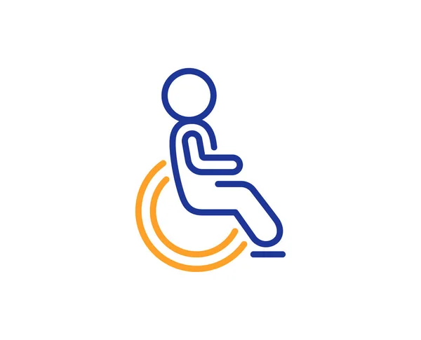 Ikona Niepełnosprawnych Linii Osób Niepełnosprawnych Wózkach Znak — Wektor stockowy