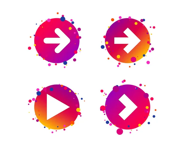 Ikony Šipkami Další Navigační Šipky Značky Směr Symboly Přechod Kruh — Stockový vektor