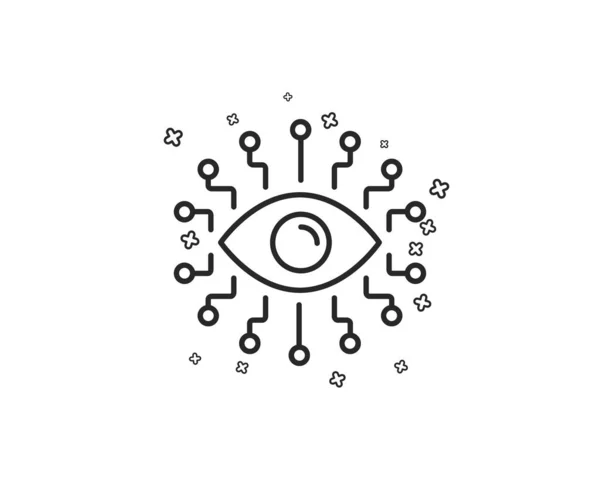 Ícone Linha Inteligência Artificial Sinais Oculares Para Todos — Vetor de Stock