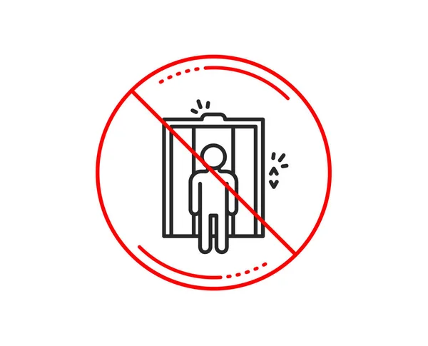 Kein Stoppschild Lift Line Icon Aufzugsschild — Stockvektor