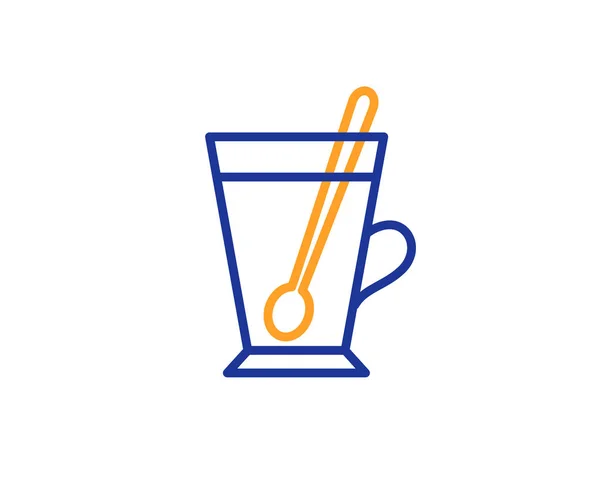 Κύπελλο Κουτάλι Εικονίδιο Γραμμή Φρέσκο Ποτό Σύμβολο — Διανυσματικό Αρχείο