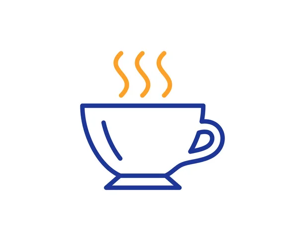 Koffiekopje Lijn Pictogram Warme Drank Teken Cappuccino Symbool — Stockvector