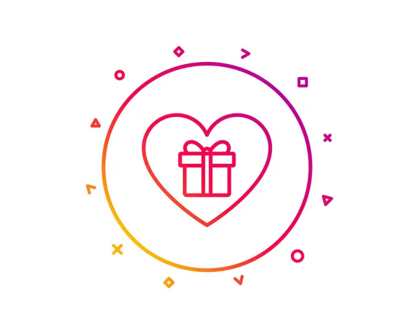 Icono Línea Caja Regalo Love Presente Venta Signo Cumpleaños Símbolo — Vector de stock