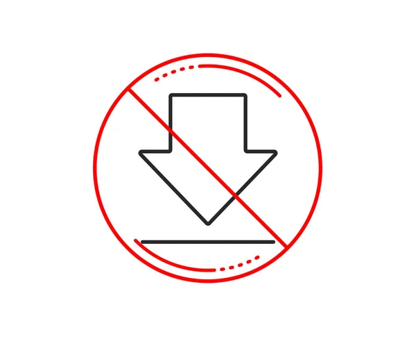 Pas Stop Signe Télécharger Icône Ligne Panneau Téléchargement Internet — Image vectorielle