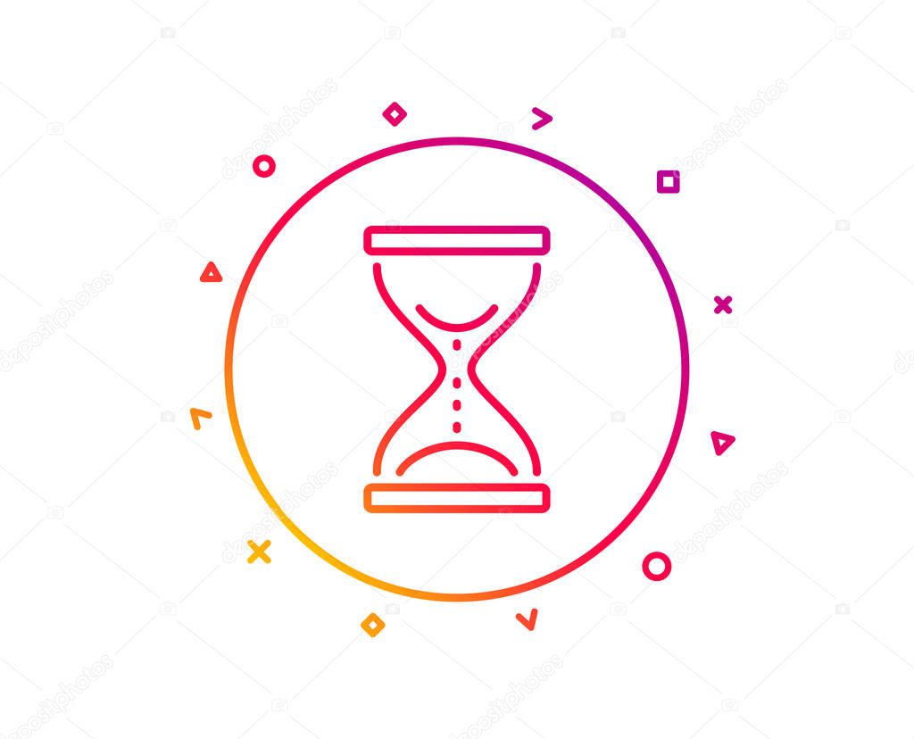 Time hourglass line icon. Sand watch sign. 