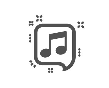 Müzik notu konuşma balonu simgesinin içinde. Müzik işareti. 