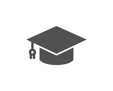 Mezuniyet kap simgesi. Eğitim işareti. Öğrenci şapka sembolü.