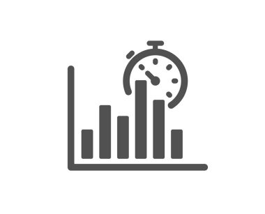 Rapor Zamanlayıcı simgesi. Sütun grafik işareti. Büyüme diyagram grafik sembolü. 