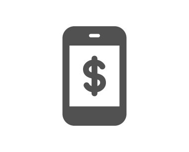Mobil alışveriş simgesi. Smartphone Online işareti satın alma. Doları sembolü. 