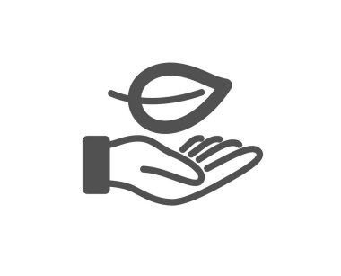 Yaprak simgesi. Bitki işareti büyümek. Çevre bakım sembolü. 