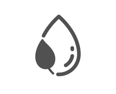 Su damla simgesi olan nane yaprağı. Doğa bitki çiğ işareti. 