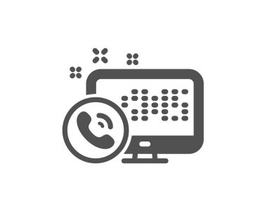 Web arama merkezi hizmet simgesi. Telefon destek işareti. Geri bildirim sembolü. 