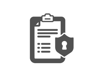 Denetim listesi simgesi. Gizlilik ilkesi belge işareti. Kalite tasarım öğesi. 