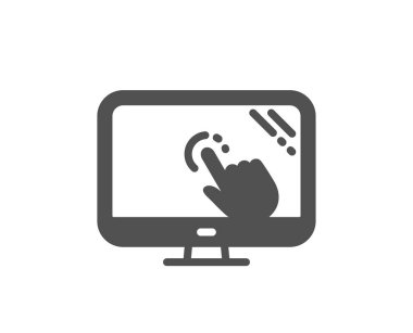 Dokunmatik ekran simgesi. Online bilgi yarışması test işareti. Kalite tasarım öğesi. 