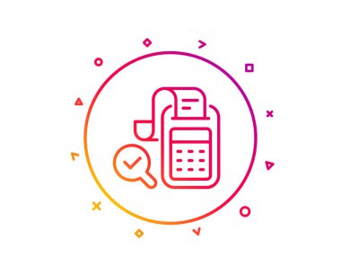 Bill muhasebe satırı simgesi. İş Denetim işareti. Onay ekonomi sembolü.