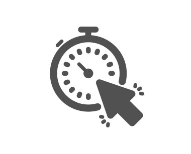 Zamanlayıcı simgesi. Saat veya saat işareti. Fare imleci simgesi. Kalite tasarım öğesi. 