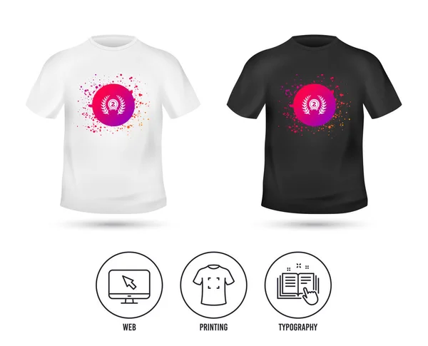 Shirt Mock Template Ícone Sinal Segundo Lugar Prémio Para Símbolo — Vetor de Stock