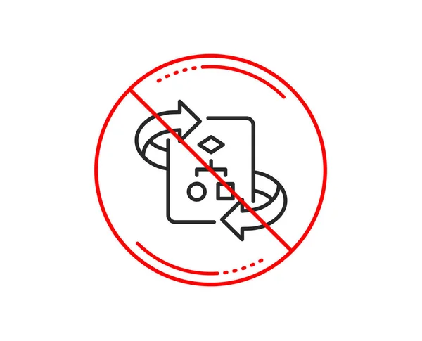 Stop Sign Technical Algorithm Line Icon — Stock Vector
