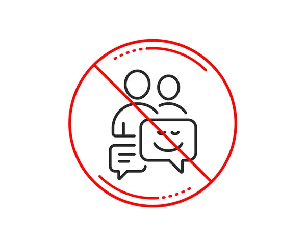 Pas Stop Signe Icône Ligne Groupe Hommes Symbole Communication Humaine — Image vectorielle