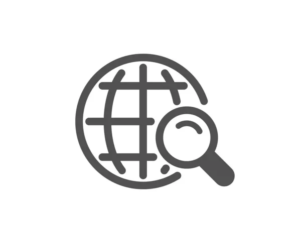 Globala Sök Ikonen Världen Eller Världen Tecken Webbplats Sökmotor Symbol — Stock vektor