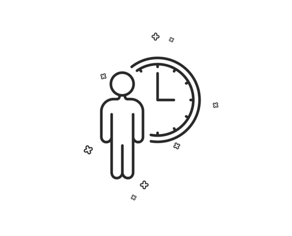 Person Warteschlange Symbol Service Zeitzeichen Uhrzeigersymbol — Stockvektor