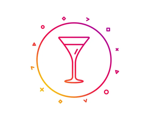 Martini Glass Line Icon Wine Glass Sign Gradient Pattern Line — Stock Vector