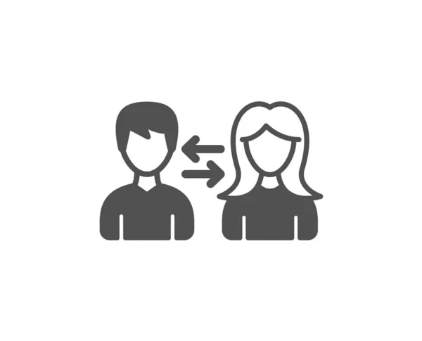 Teamwork Benutzerkommunikation Männliche Und Weibliche Profile Unterzeichnen Person Silhouette Symbol — Stockvektor