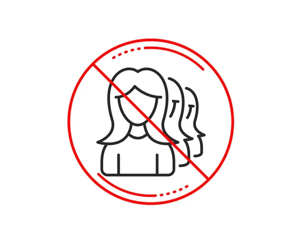 Stop Icona Della Linea Group Women Simbolo Della Comunicazione Umana — Vettoriale Stock