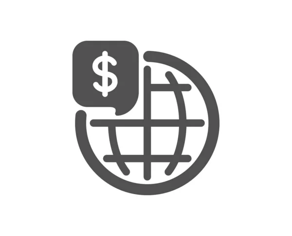Світовий Грошовий Значок Знак Глобальних Ринків Символ Інтернет Платежів — стоковий вектор