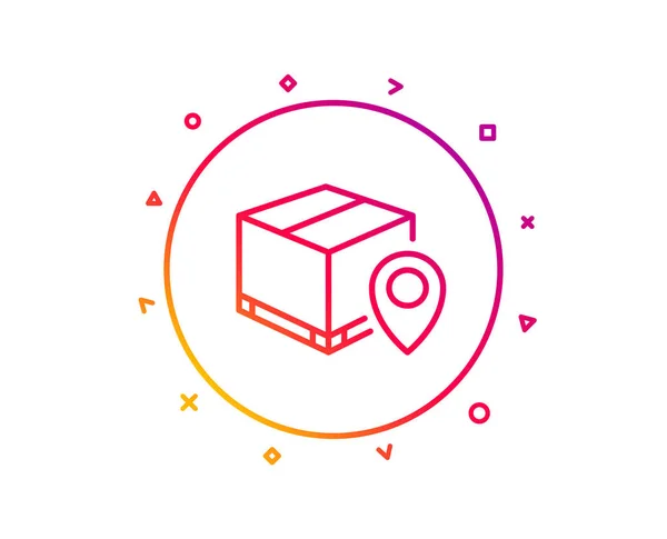 Parcel tracking line icon. Delivery monitoring sign.