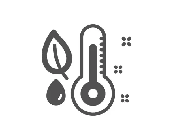 Thermometer Pictogram Vochtigheid Blad Ondertekenen Vocht Symbool — Stockvector