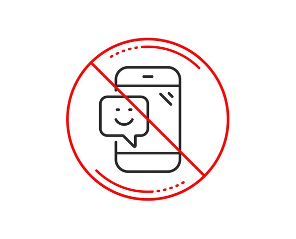 Kein Stoppschild Lächeln Telefonleitung Symbol Positives Feedback — Stockvektor