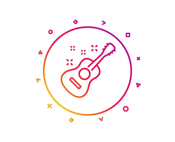 Icono Línea Guitarra Acústica Signo Musical Símbolo Del Instrumento Musical — Vector de stock