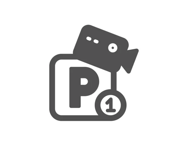 Parking Ikona Monitorowania Wideo Parking Znak Transportu Miejsce Symbolu — Wektor stockowy