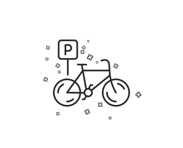 Bisiklet Park Satırı Simgesi Bisiklet Park Işareti Toplu Taşıma Araçları — Stok Vektör