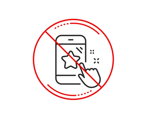 Señal Stop Icono Línea Calificación Estrella Señal Teléfono Retroalimentación — Archivo Imágenes Vectoriales