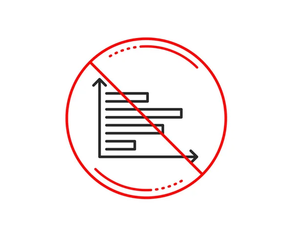 Stop Sign Horizontal Chart Line Icon Column Graph Sign — Vector de stock