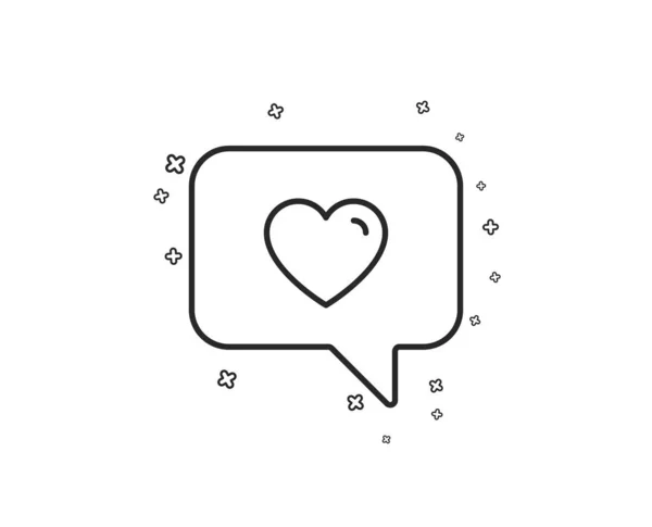 Hjärtat Pratbubblan Linje Kärlek Chatt Symbol Alla Hjärtans Dag Kommunikation — Stock vektor