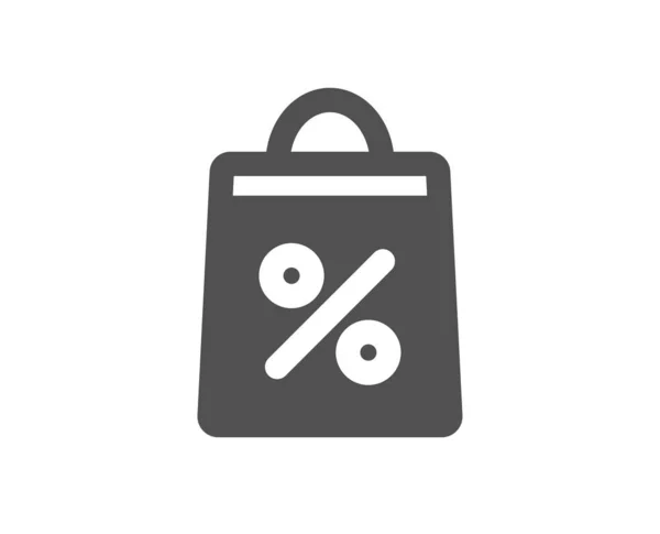 Shopping Bag Percentage Icon Supermarket Buying Sign Sale Discounts Symbol — Stock Vector