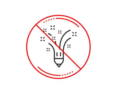 Hayır veya Dur işareti. İlham satırı simgesi. Yaratıcılık kalem işareti. Grafik sanatı sembol. Uyarı yasağı dur simgesi simgesi tasarım yasaktır.